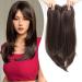 Ms Taj Hair Toppers for Thinning Hair 18inch Dark brown with highlights Long Layered Hair Toppers for Women Synthetic Add Volume Natural Straight Clip in Hair Pieces for Women
