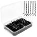 COEETR 150 pieces black hair needles black metal wave shape hair clips metal for girls and women hair clips with storage box