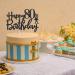 Tenhaisi Gilttery Black Happy 80th Birthday Cake Topper 80th Birthday Party Decoration for Adult Cheers To 80 Years Birthday/Wedding Anniversary Party Decoration - Buy Online on GoSupps.com