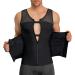 TAILONG Body Shaper Compression Shirts for Men Tummy Control Shapewear Tank Top Large Black