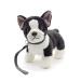 Uni -toys - French bulldog (black and white) with a leash - 25 cm (length) - plush dog - plush toy cuddly toy black and white - with leash