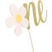 Flower Gold Glitter One Cake Topper - 1st Birthday Decoration for Baby Party & Shower - Buy Online on GoSupps.com