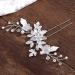 Easedaily Silver Leaf Crystal Wedding Hair Pin | Bridal Rhinestone Hair Accessories for Women & Girls - Buy Online on GoSupps.com