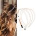 NAISIER 4 Pieces Pearls Headbands White Faux Pearl Rhinestones Headbands Bridal Hair Hoop Wedding Hair Fashion Hair Accessories for Women and Girls.