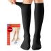 2 pairs of medical compression stockings women & men 20-30 mmHg class 2 closed toe area graded support support stockings for varicose veins edema flight xl 2x black