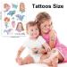 Qpout Kids Temporary Tattoos - 18 Sheets Fake Tattoos for Boys & Girls - Unicorn, Princess, Mermaid, Dinosaur, Dolphin, Astronaut Tattoo Sticker - Children Birthday Party Favors - Buy Online on GoSupps.com