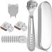 Luoileily pedicure foot rasp rasp file callus shaving kit with 20 blades professional foot scraper aid for foot care pedicure corneal remover for dead feet hard skin distance
