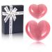 Soulnioi Healing Crystal Pink Cat's Eye Crystal Heart Shape Gemstone Love Pocket Plam Stone Worry Stones Tumbled Stones for Reiki Meditation Therapy Birthday Gift - 2Pcs(3cm & 4.5cm) Pink Cat Eye's_2pcs
