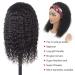 Eooma 10A Brazilian Kinky Curly Headband Wig 16 Inch - Natural Black Remy Hair for Black Women - Buy Online on GoSupps.com