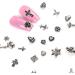 Punk Vintage Nail Charms Set - 72 Pcs 3D Cross, Stars, Hearts - Silver Chrome - DIY Nail Art Accessories for Women - Buy Online on GoSupps.com