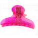 1pc hair clip classic 8x4cm in neon pink with silver glitter - Made in Germany - WeLoveBeads