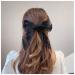 Xmsrn Vintage Large Bow Lace Hair Clip Barrette Black Bow Lace Hair Barrette French Bow Mesh Head Black Silk Bow Hair Accessories for Women and Girls (Black)