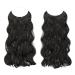 Invisible Hair Extensions - Feshfen Adjustable Darkest Brown Curly Hair with Wire - 45cm Secrets for Women - Buy Online on GoSupps.com
