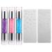 Lurrose 3 sets of double-headed silicone stamp Nailart Nail Prepet Temple Manicure stamp nail ticker Nail template nail art stamp nail stamp set stamp impression acrylic