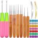 GUIJIALY 31Pc Crochet Needle Locking Tool Set Dreadlocks Needles Hair Bent Tools with Dreadlocks Hair Ring