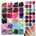 LoveOurHome 576pc Colored Press on Toenails Short Square Fake Toe Nails Tips Glossy Full Cover Artificial False Toenail French Pedicure Decor 24 Colors for Women Teen Girls Toenails Glossy