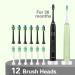 7AM2M Electric Toothbrush 2 Pack Set | 12 Brush Heads | 5 Modes | Smart Timer | Fast Charge | IPX7 Waterproof | Sonic Toothbrush (Green+Black) - Buy Online on GoSupps.com