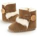 EDOTON Baby Winter Snow Boots | Button Design | Soft Non-slip Sole | 6-12 Months | Brown - Buy Online on GoSupps.com