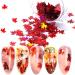 Autumn Nails Glitter Sequin - 12 Colors 3D Holographic Nail Decoration with Maple Leaf Gold Stickers | Sparkle Your Nails this Fall - Buy Online on GoSupps.com