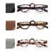 Hubeye 3 Pairs Plastic Retro Half Moon Frame Reading Glasses Lightweight Spring Hinge Women and Men Reader +1.5 3-color Mixed 1.5 Diopters
