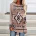 Winter Fashion Warm Print Long-Sleeve Sweatshirt - Khaki XX-Large | 2022 Women's Casual Blouse Pullover - Buy Online on GoSupps.com