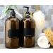 2-Pack 32oz Amber Glass Lotion Pump Bottles with Locking Pump Dispensers - Quart Size Brown Bottles, Chalk Labels Included - Buy Online on GoSupps.com
