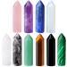 XIANNVXI 10 Pcs Healing Crystals Stones Set Crystal Wand Bulk Chakra Gemstones Hexagonal Pointed Palm Reiki Crystal Stones for Energy Meditation Balancing Therapy Multicolour-10