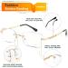 FEISEDY Fashion Rimless Reading Glasses - Blue Light Blocking Anti-Glare 1.5x Magnification Metal Frame - B2983 Golden - Buy Online on GoSupps.com