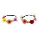 Zac's Alter Ego Pair of Multicolour Sunflower & Daisy Elasticated Hair Garlands