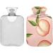 Hot Water Bottle with Cover - Pink Peaches 2L | Pain Relief for Headaches & Back Pain - Buy Online on GoSupps.com