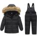 Kids Winter Puffer Jacket & Snow Bib Pants Ski Suit Set - Black, 4-5 Years - Buy Online on GoSupps.com