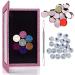 Kalolary 42PCS Professional Magnetic Palette Empty Makeup Palette Set with 1 Depotting Spatula 20 Adhesive Metal Stickers and 20 Empty Round Metal Tin Palette Pan for Eyeshadow Lipstick Blush