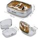 Pill Box Basset Hound Print | 2 Compartment Medicine Organizer | Portable Decorative Metal Pill Case for Pocket or Purse - Buy Online on GoSupps.com