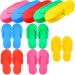 JenPen 60 Pairs Disposable Slippers Foam Pedicure Flip Flops Colorful Disposable Flip Flops Foldable Pedicure Slippers Pedicure Supplies for Salon Nail Spa Pedicure Hotel Travel House  5 Colors