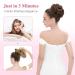 Tess Hair Part with Rubber Band - 55g Honey Blonde & White Blonde Synthetic Hair Extensions for Large Buns | Women's Hair Tie - Buy Online on GoSupps.com