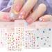 SHUBEIEUMI Nail Stickers for Nail Art 5 Sheets 3D Embossed Spring Flowers Nail Art Stickers Decals Self-Adhesive Nail Supplies Nail Art Decoration Accessories