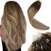 Laavoo Extensions Real Hair Microring Ombre Braun Micro Loop Extensions Real Hair 1g/S Balayage Dark Brown Light Brown Microring Extensions Real Hair Pre Bonded 50cm 50g #3/8/24 50 cm 3.27micro #3/8/24