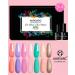 Gel Nail Polish Kit with UV Light Starter Set - 6 Nude Colors + 1 Glitter Gel Polish - Professional 48W LED Lamp, Base Coat, Top Coat - Ideal for Women Beginners - Pink - Buy Online on GoSupps.com
