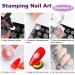 Famidiqgo Nail Stamper & Art Brush Set - French Tip Clear Silicone Nail Stamp with Scraper & Pen for DIY Nail Art - Buy Online on GoSupps.com