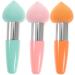 Housoutil 3pc Foundation Sponge with Handle Powder Foundation Brush Concealer Brush Pointed Foundation Brush Makeup Sponge with Handle Makeup Brush Tools Fake Hair Edges Travel Set
