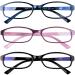 URLAUB 3 Pack Anti-Blue Light Blocking Reading Glasses, Anti Glare Computer Readers +1.5 for Women Men, Ladies Magnification Eyeglasses 1.5x