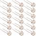 18 Pcs Pearl Hair Pins Bridal Hair Accessories Pearl Bobby Bridal Hairpin Wedding Hair Accessories Pearl Crystal Hair Pins for Brides Bridesmaids Flower Women Grils Rose Gold