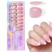 White French Tip Press on Nails | Artificial Full French Nails for Women - Beauty Products for Home Wedding Dating Gathering Traveling Pochy 05