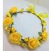 Yellow Roses Flower Crown Headpiece for Girls - Boho Wedding Bridal Accessory - Buy Online on GoSupps.com