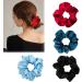 Kameun 4 piece of hair tie 100% silk scrunching elastic colorful hair accessories hair rope for girls women women women ponytail holder hair band made of silk - reus