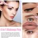 4-in-1 Makeup Pen: Lip Liner, Eyeliner, Highlighter, Brow Liner - Multi-Function Travel Touch Up Pen - Waterproof & Smooth Texture - Red Brown Black White - Buy Online on GoSupps.com