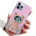 Rnrieyta Miago B r Astronaut Stand Shell Glitzer for iPhone 11 Pro Max Cute Girls D nn Crystal protective cover Treisand bling transparent case bumper with astronaut holder kickstand pink iPhone 11 pro