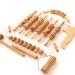 Ribnican Maderotherapy Accessories Large Anti-Cellulite Massager Set Lymphatic Drainage Wooden Roller
