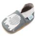 Dotty Fish Soft Leather Baby Shoes for Boys. Toddler Shoes. Non Slip. Animal Designs for Boys and Girls. 0-6 Months - 4-5 Years 12-18 Months Grey Elephant
