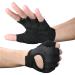 Flintronic fitness gloves breathable training gloves with microfiber fabric non-slip silicone gym gloves weight lifting gloves sports gloves for women (improved style) #1 black-M